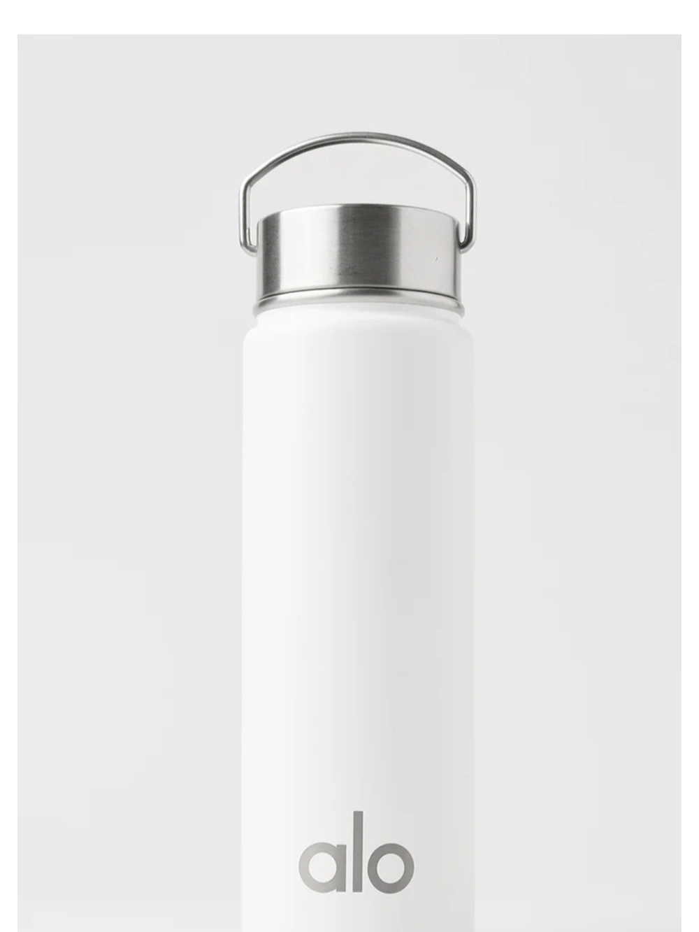 ALO Yoga White Stainless Steel Water Bottle $68 MSRP NWT/B